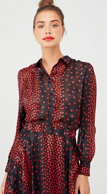 Amanda Holden's £15 black & red dotty blouse has Instagram heading to ...