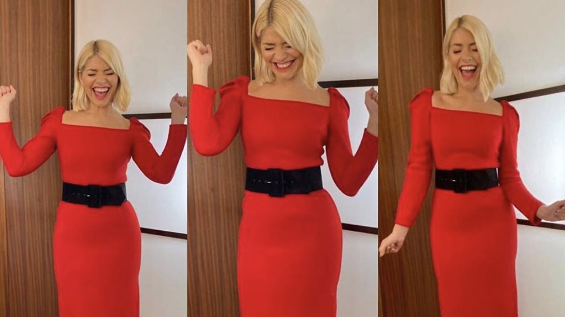 holly willoughby red dress