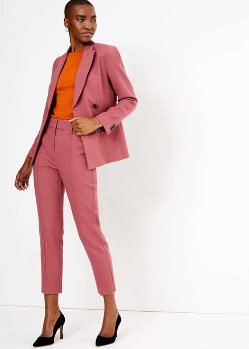 zara womens pink suit