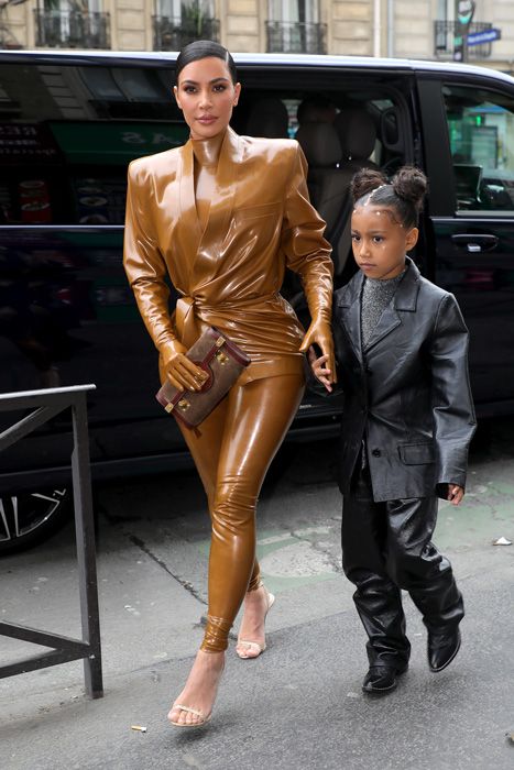 kim leather suit