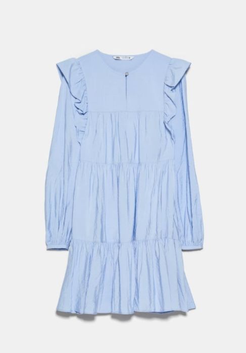 zara blue smock dress