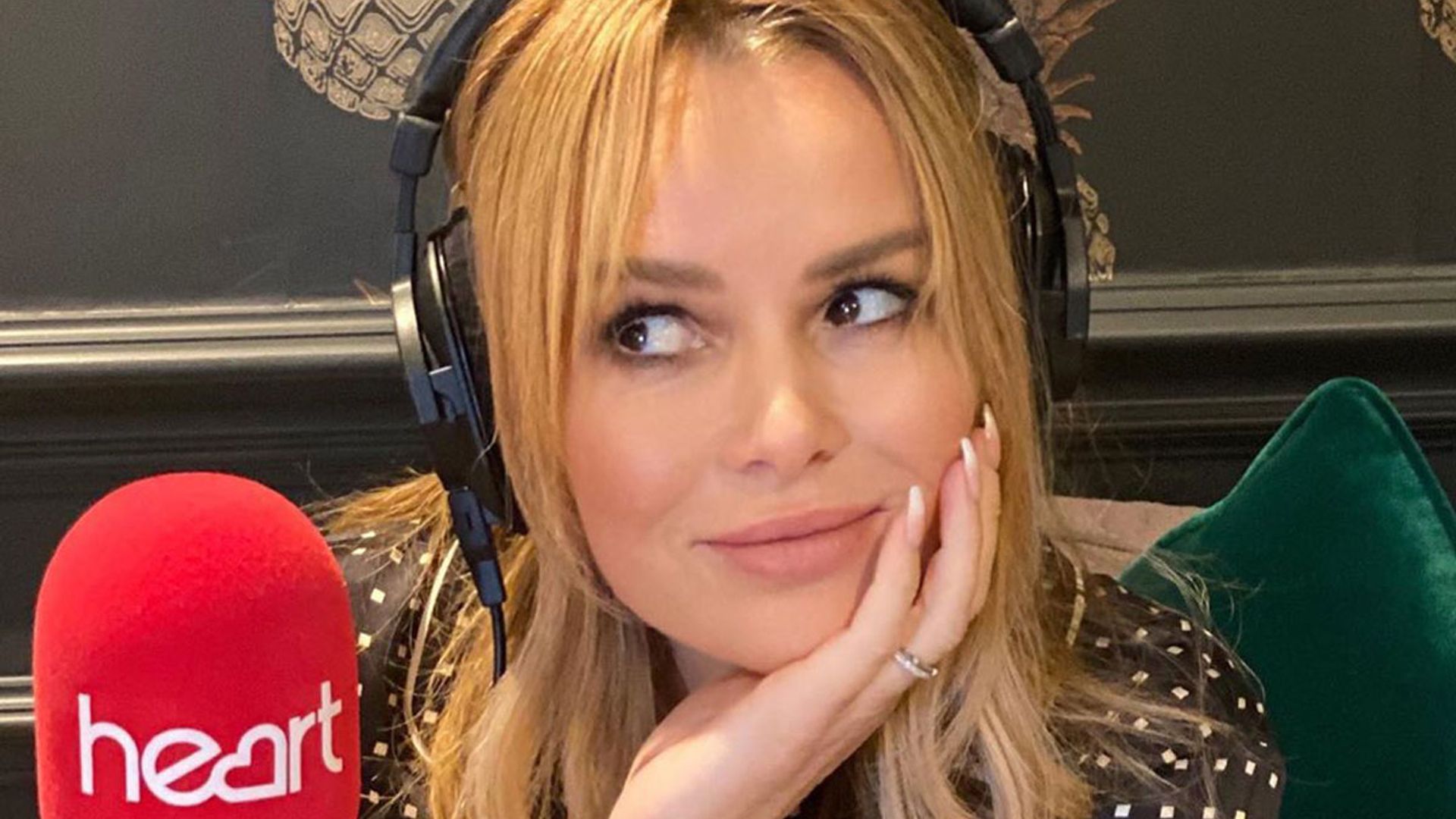 Amanda Holden makes cheeky joke about her silky satin pyjama look | HELLO!