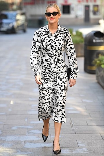 Ashley Roberts surprises in a quirky cow print dress - and it's only £