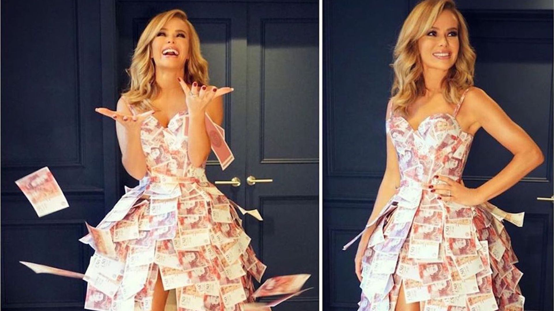 Amanda Holden poses in incredible gown made of £50 notes HELLO!