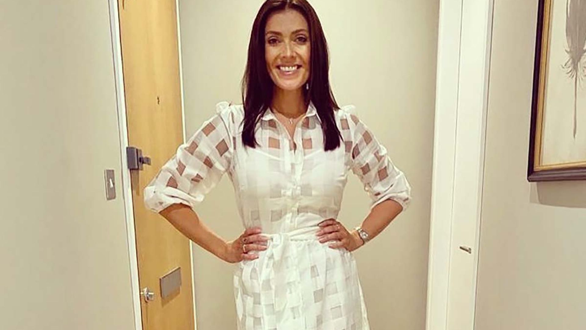 kym marsh green dress on the chase
