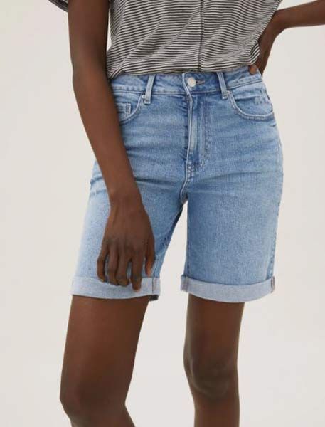 m and s denim shorts