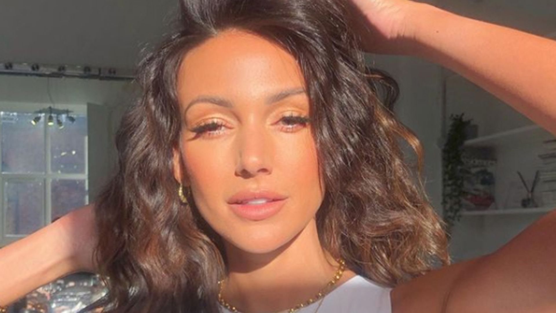 michelle keegan off the shoulder dress