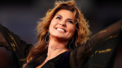 Shania Twain is a vision in strapless mini dress in memorable music video