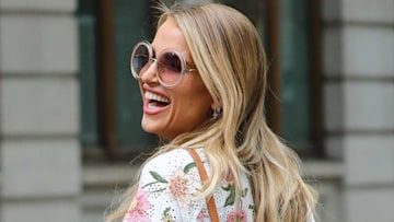 Vogue Williams soaks up the September sunshine in oversized shirt and ...