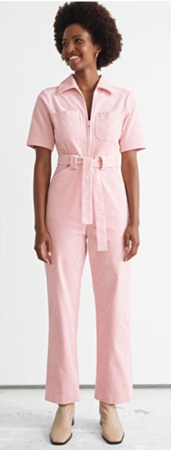 hot pink corduroy jumpsuit