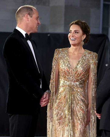 Kate Middleton's golden dress on James Bond red carpet looks mighty ...