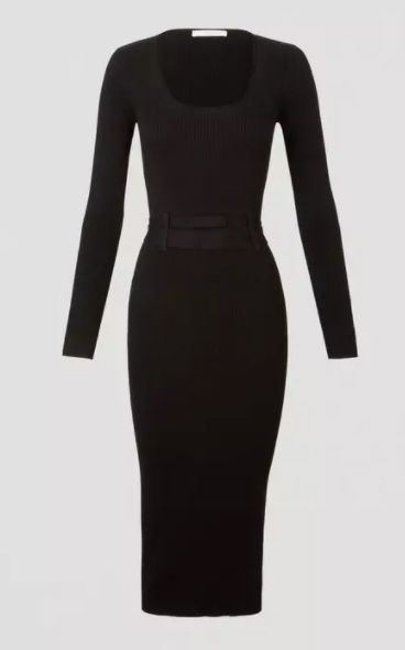 michelle keegan black knitted dress