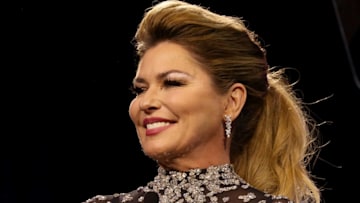 Shania Twain wows in sheer bodysuit and thigh-high boots as she kicks ...