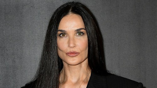 Demi Moore stuns in a revealing power suit with an unexpected touch