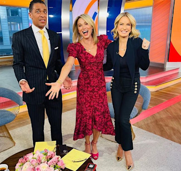 GMA's Amy Robach has fans seeing double in daring green mini-dress | HELLO!