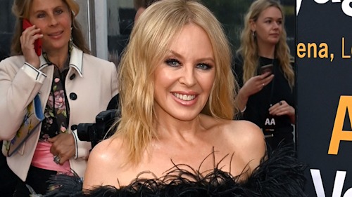 Kylie Minogue stuns in mini black dress on rare date night with boyfriend Paul Solomons