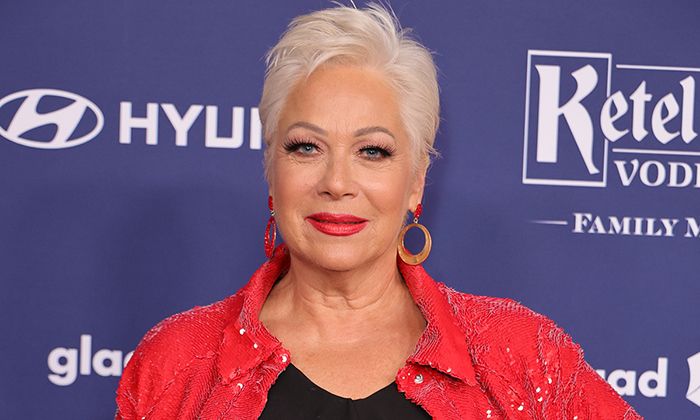 Denise Welch looks stunning in red swimsuit in sun-soaked photo