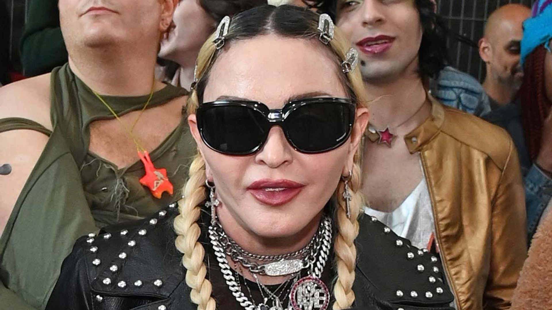 Madonna 64 Bares Her Midriff In Daring Lace Corset And Cropped Sweater Hello