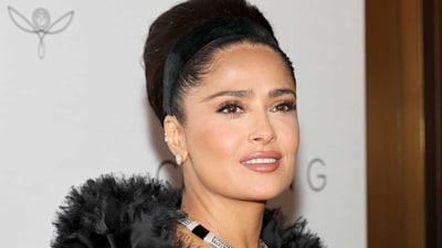 Salma Hayek is the picture of elegance in sumptuous velvet dress