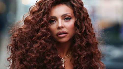 Jesy Nelson poses up a storm in bold PVC mini dress makeover
