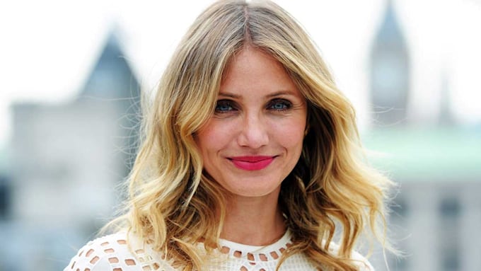 Cameron Diaz with red lipstick