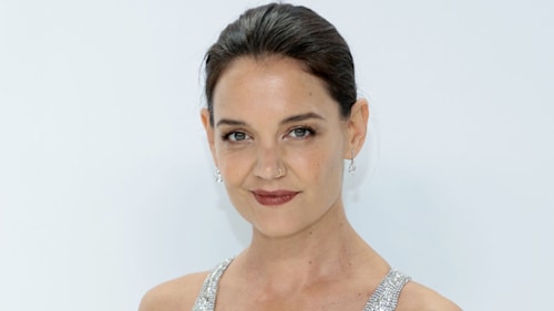 Katie Holmes grabs the spotlight in risqué see-through diamond-covered dress