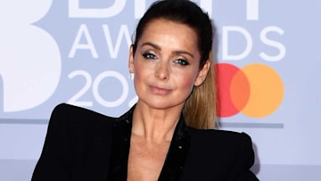 Louise Redknapp in a black suit