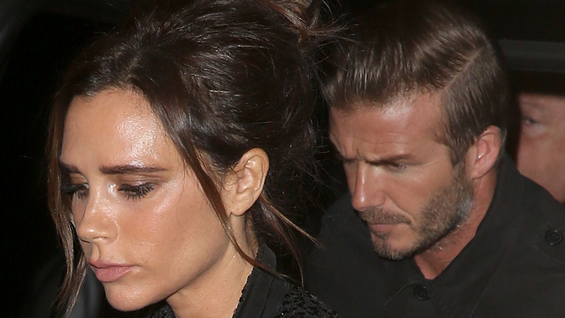 Victoria & David Beckham surprise in identical outfits at her work ...