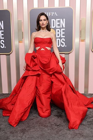 Golden globes 2023 red carpet: best dressed from Lily James to Salma ...