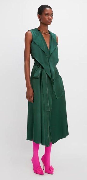 victoria beckham green dress