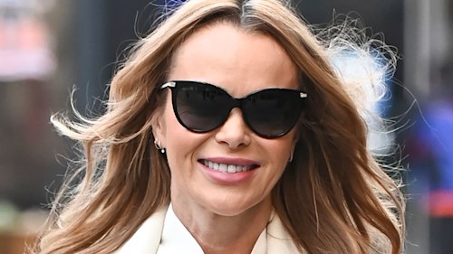 Amanda Holden rocks pussybow blouse and fit and flare trousers in the coolest way