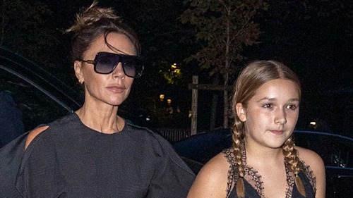 Harper Beckham looks so grown up in edgy ripped jeans Victoria Beckham would never wear