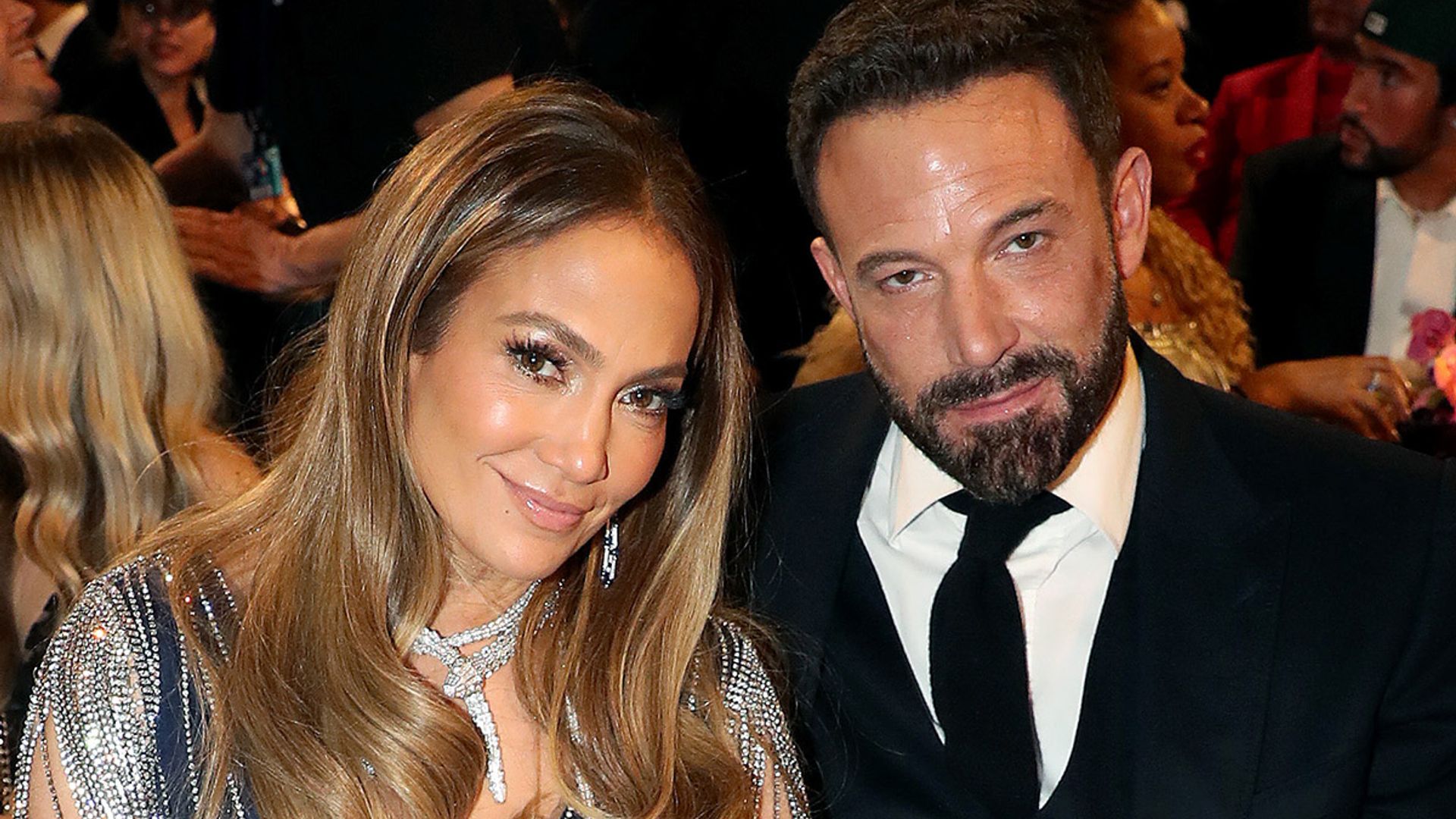 Jennifer Lopez exposes decorated chest and endless legs for Grammys debut with Ben Affleck