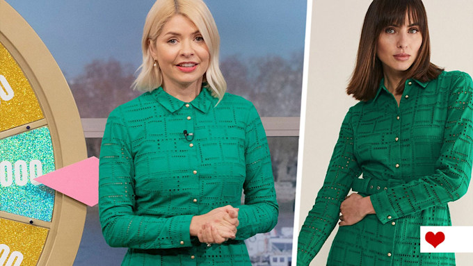 holly willoughby green phase eight dress and model wearing it