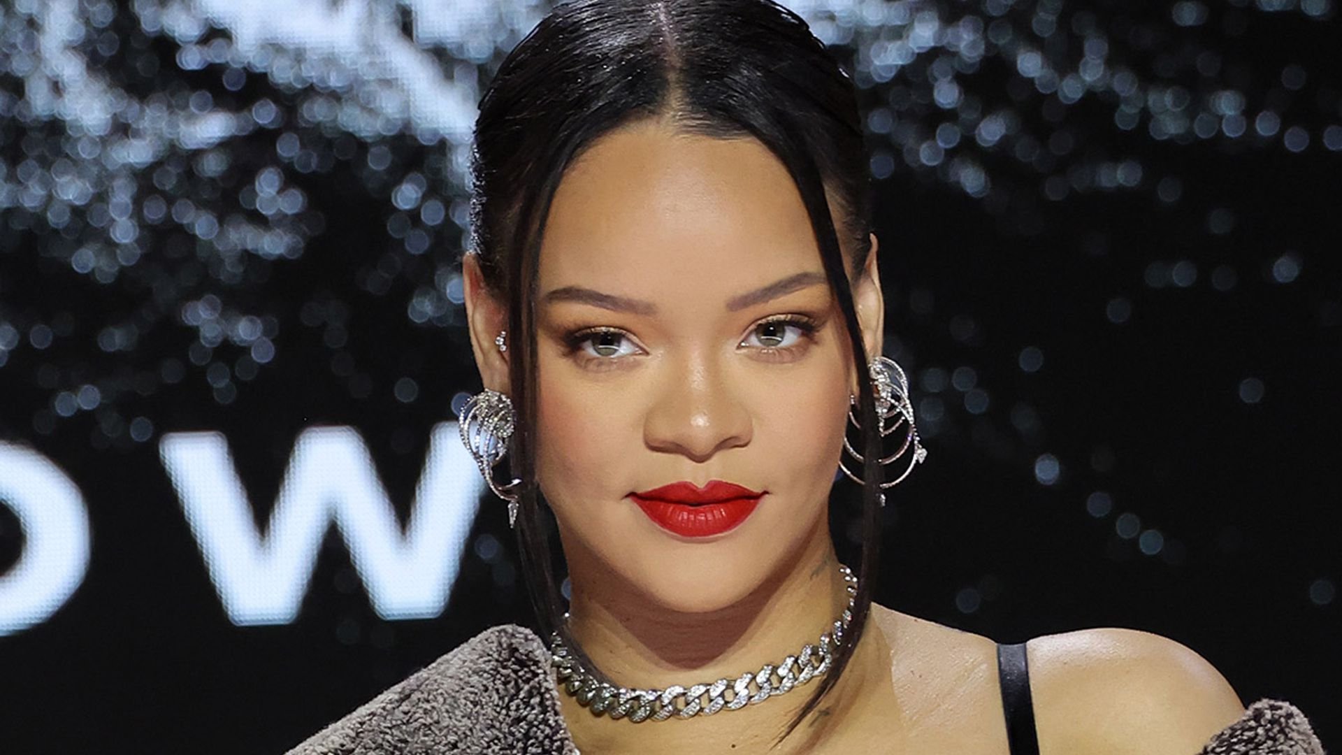 Rihanna Shows Off Sculpted Legs In Thigh slit Skirt And Gothic Bustier 