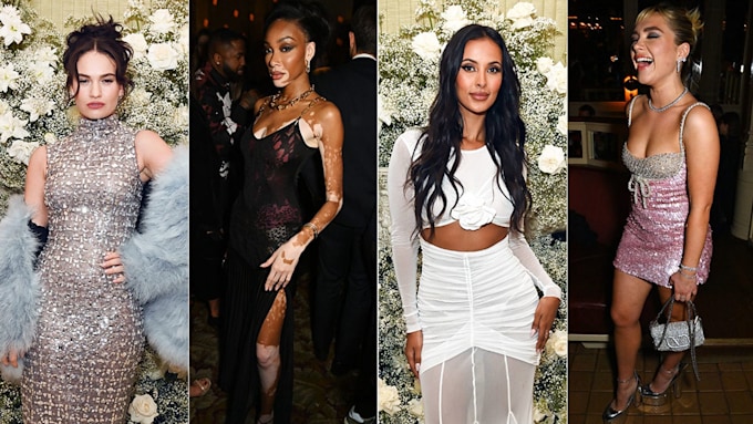Lily James, Winnie Harlow, Maya Jama, and Florence Pugh leave the BAFTAs after party