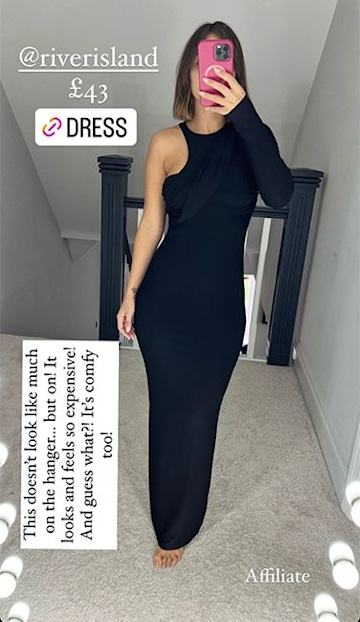 frankie bridge black river island dress instagram