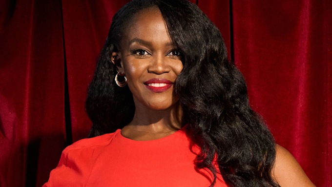 oti mabuse in red cape dress for comic relief