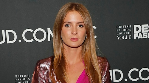 We can't believe we nearly missed Millie Mackintosh's dreamy metallic pink trouser suit