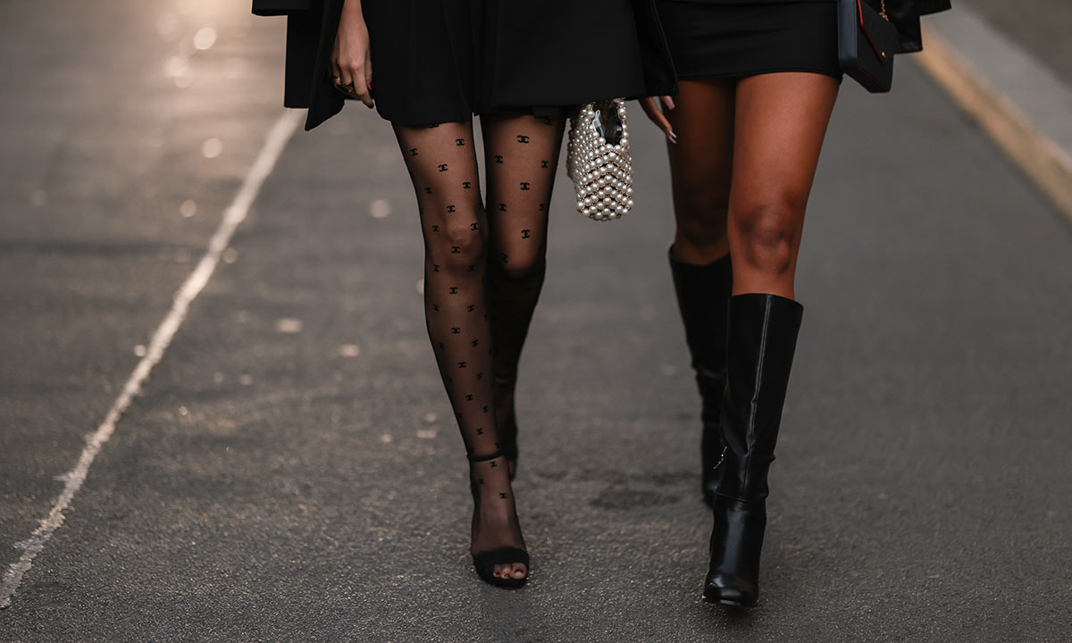 black gucci pattern tights