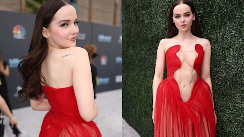 Get the look: Dove Cameron's Billboard Awards red cut-out dress