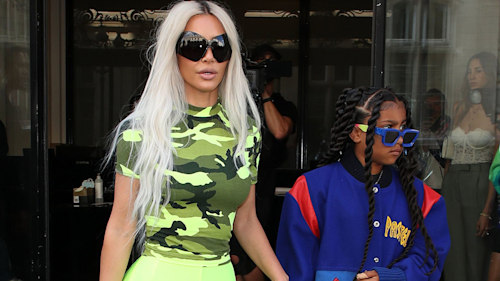 Kim Kardashian rocks skin-tight neon green Balenciaga Pantaleggings in Paris