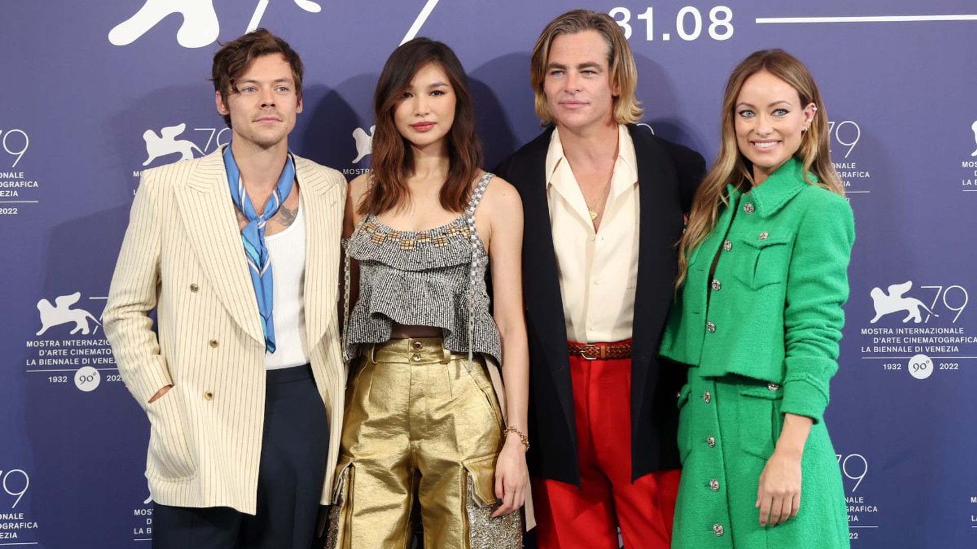 Harry Styles And Olivia Wilde Make A Very Stylish First Joint Appearance At The Venice Film Festival In Retro Looks See Photos Hello
