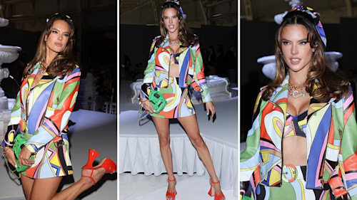 Alessandra Ambrosio is the ultimate Moschino poster girl at Milan Fashion Week  
