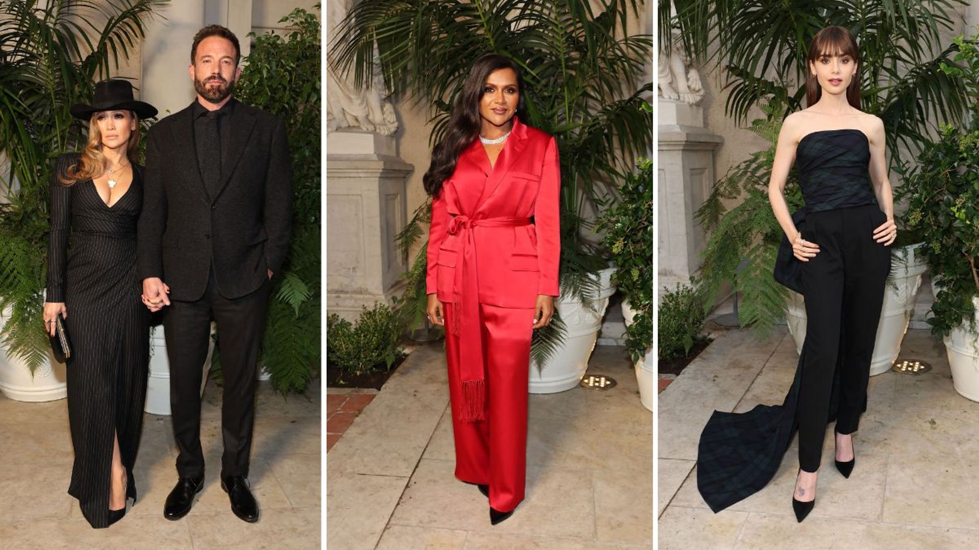 Jennifer Lopez, Ben Affleck, Lily Collins and Mindy Kaling attend the