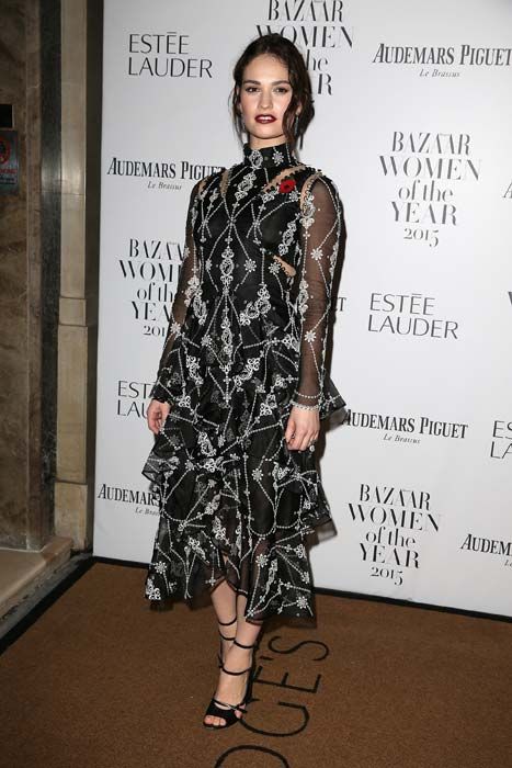 Lara Stone is a gothic beauty at Harper's Bazaar Women of the Year