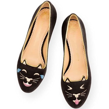 So cute! Check out Charlotte Olympia's emoji-themed kitty flats | HELLO!