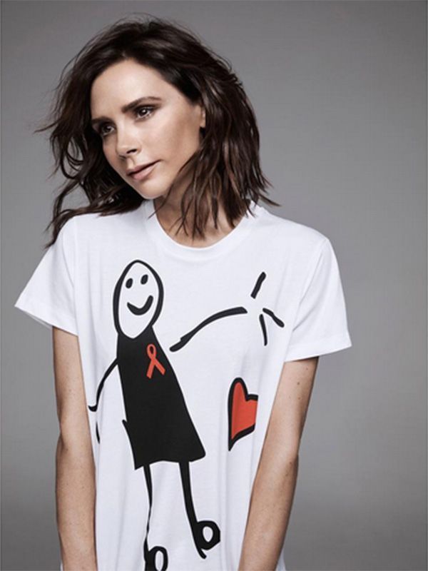 Victoria Beckham Uses Harper S Drawing On World Aids Day Charity T