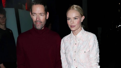 Kate Bosworth pretty in pink at Calvin Klein fashion show