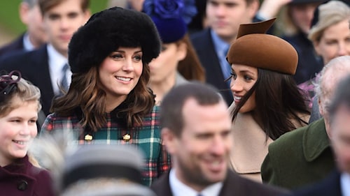 Kate is festive in £2,655 Miu Miu tartan coat at royals' Christmas Day church service